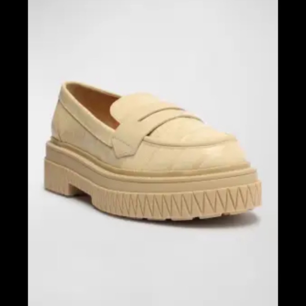 Schutz Viola Croc Embossed Loafer - Eggshell